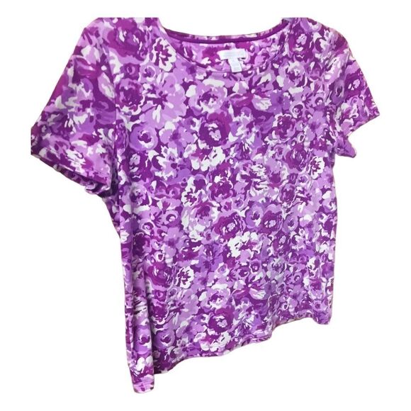 NWOT CHARTER CLUB Womens Cute Floral Short Sleeve Top. - Picture 3 of 11